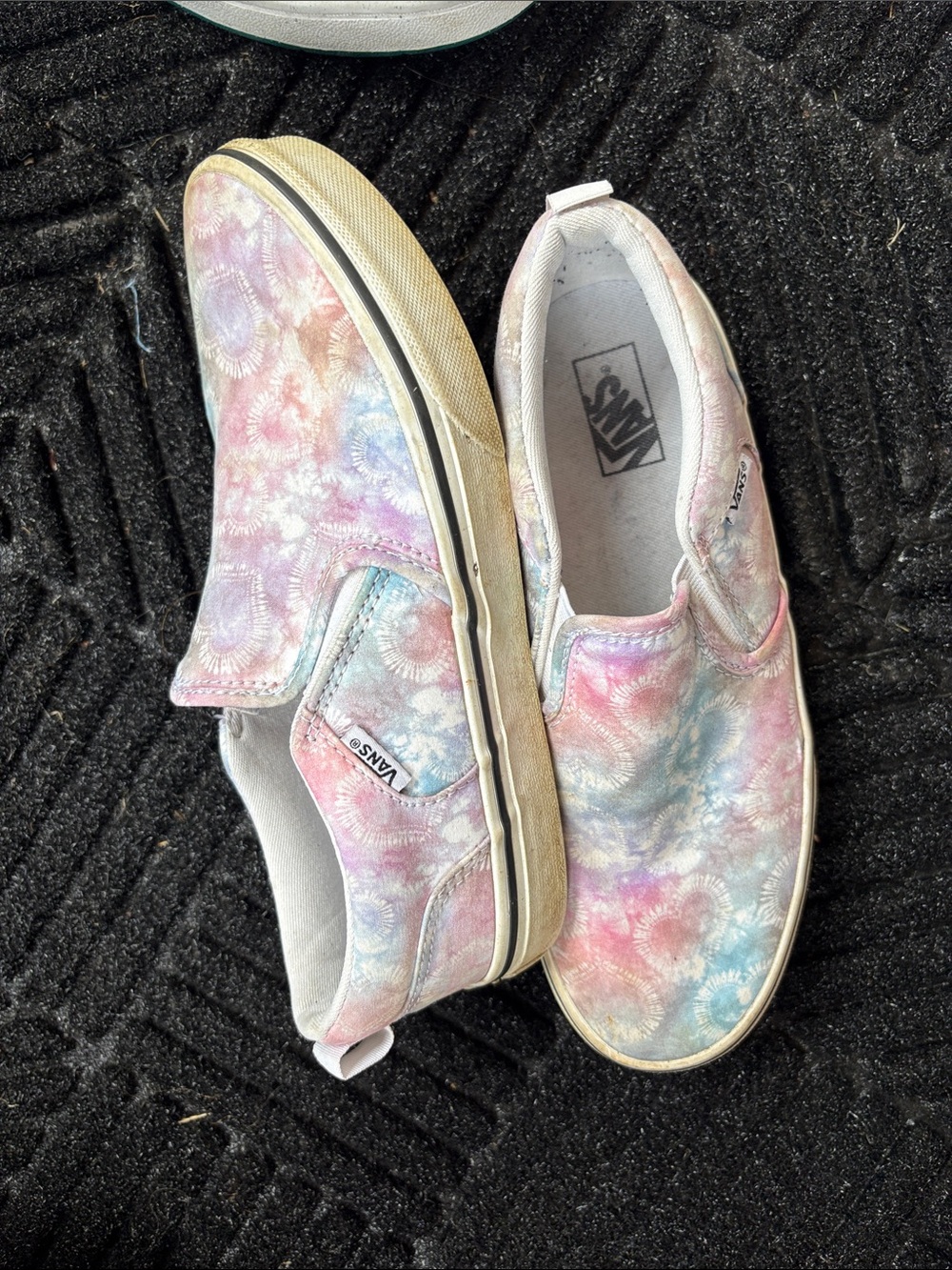 Vans Kids Tie-Dye Pastel Slip-On Sneakers in Pink Blue Purple